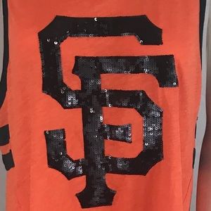 💋Victoria’s Secret Pink 🧡SF Giants🧡bling tank
